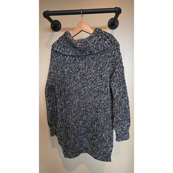 Zara knit black and white marbled hi low sweater women's size small - Picture 4 of 7